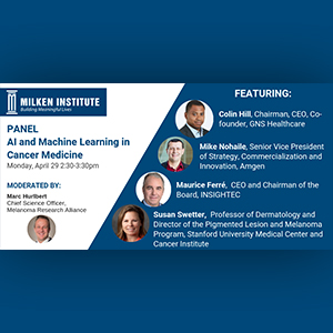 Colin Hill speaks on AI and Machine Learning in Cancer Medicine at Milken Institute 2019 Global Conference