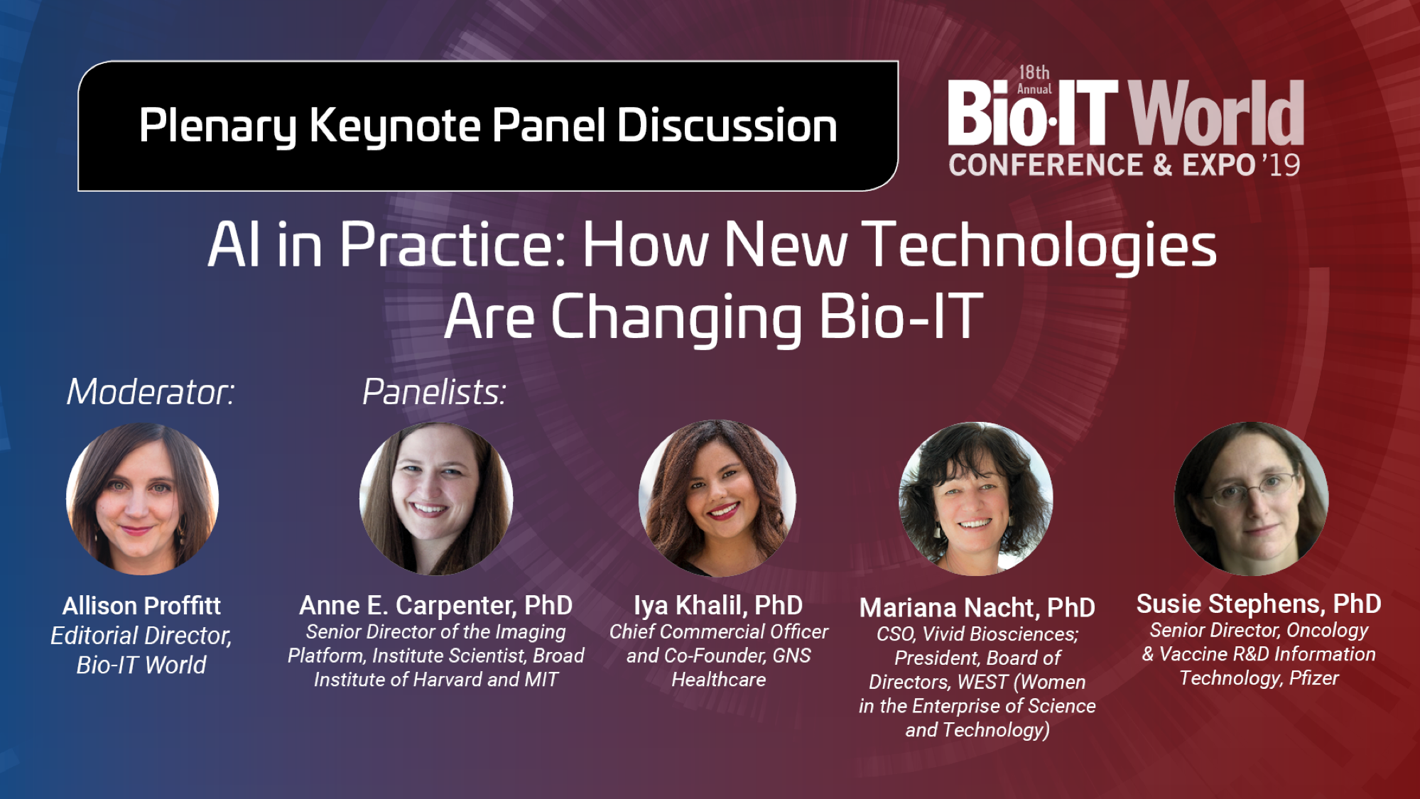 Iya Khalil joins Plenary Keynote Panel on AI in Bio-IT at Bio-IT World Conference